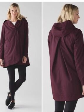 Lululemon Savasana Waterproof Rain Jacket Burgundy